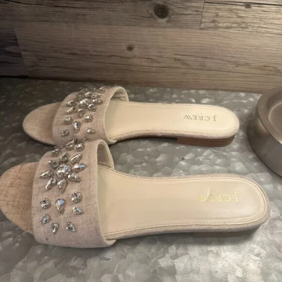 J crew factory jeweled Slides womans Size 9 - Picture 3 of 7